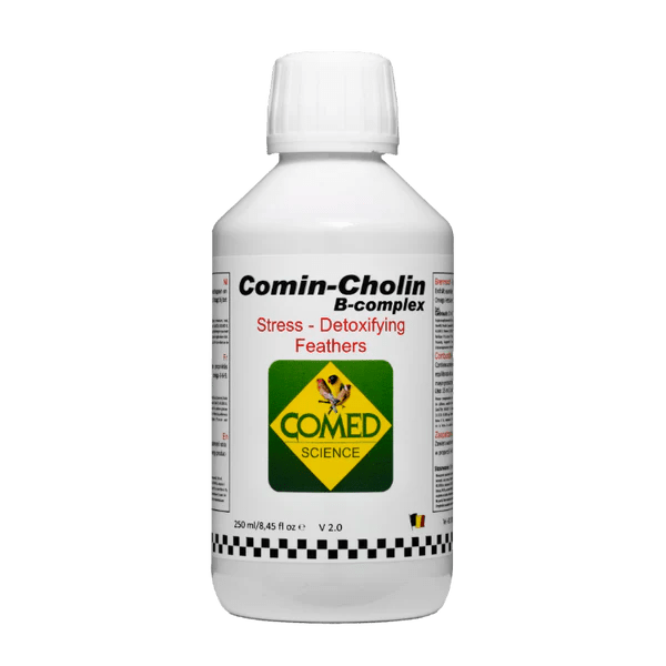 Comin-Cholin B-Complex – Stress & Feather Support for Birds - COMIN-CHOLIN-250ML - Comed Science - Bird Supplement