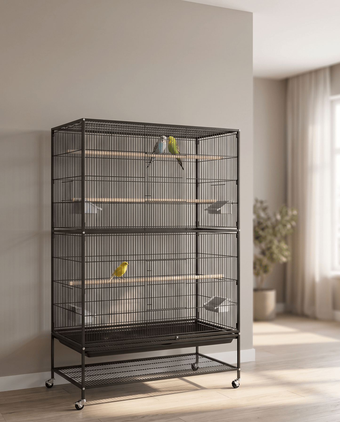 2-Tier Aviary Flight Cage – Model A33 -  - Loolizoo - Bird Aviary