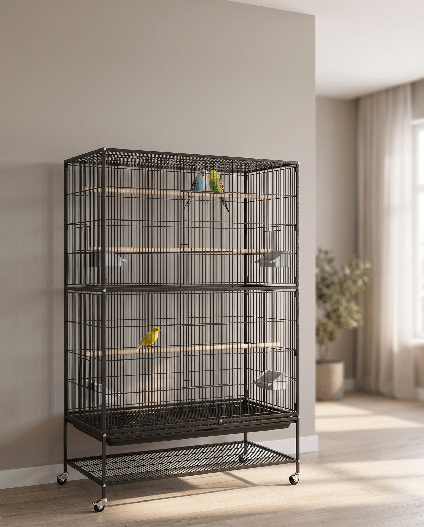2-Tier Aviary Flight Cage – Model A33 -  - Loolizoo - Bird Aviary