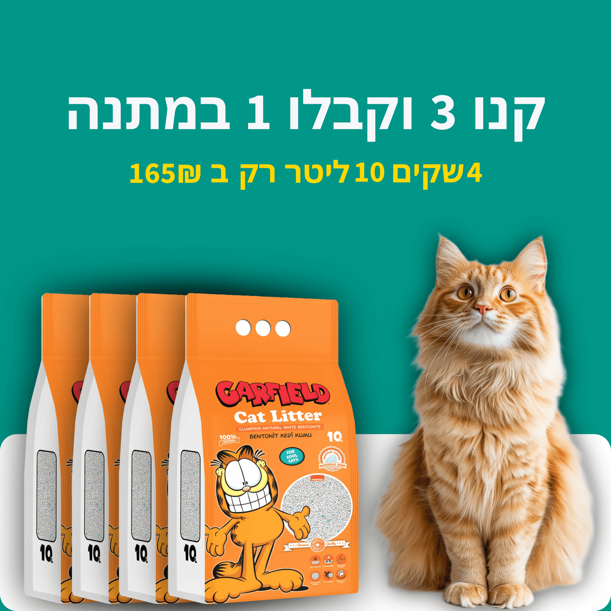 Cat Litter Bundle 3 + 1 FREE -  - Loolizoo - חנות חיות מחמד - Cat Litter