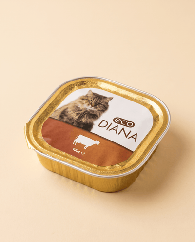eco DIANA Paté with Beef - Complete Wet Cat Food 100g Tray - DIA-CAT-BEF-100 - eco DIANA - Cat Wet Food