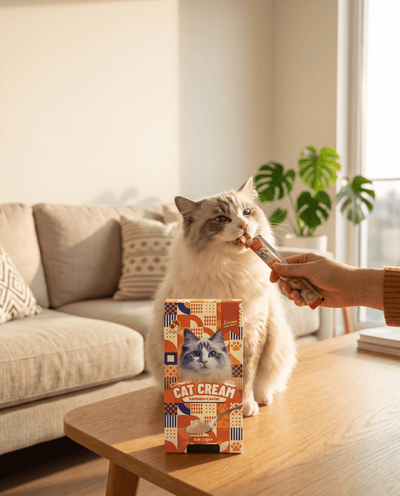 Linsen Cat Cream - Lickable Cat Treat Salmon & Caviar 4 x 17g - LNS-CAT-SCV-68 - Linsen - Cat Treat