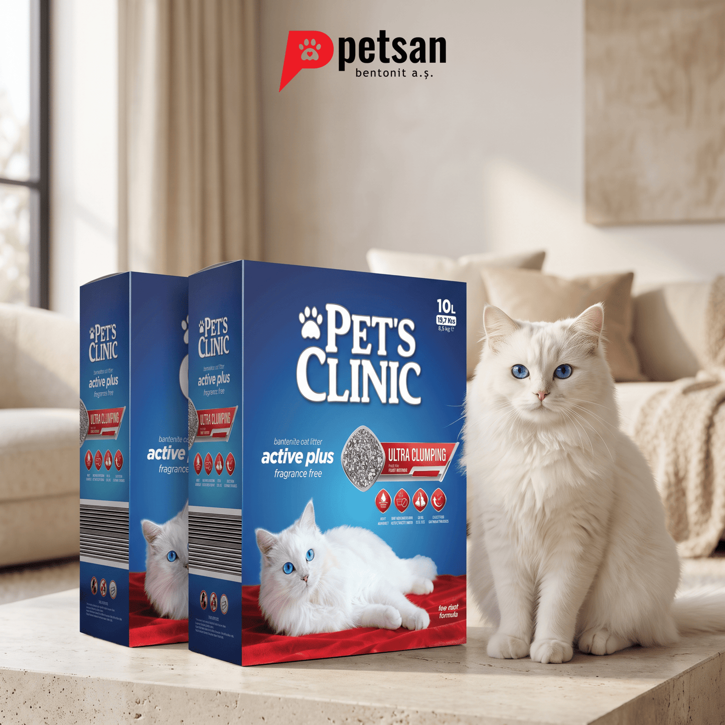 Pet's Clinic Active Plus Ultra Premium Cat Litter – 2-Box Bundle Deal -  - Petsan - Cat Litter